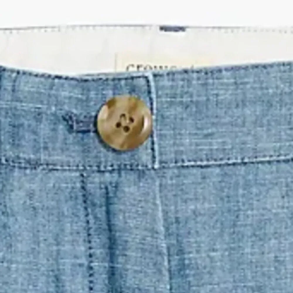 Crewcuts Factory Girls' chambray pleated short blue size 5 NWOT